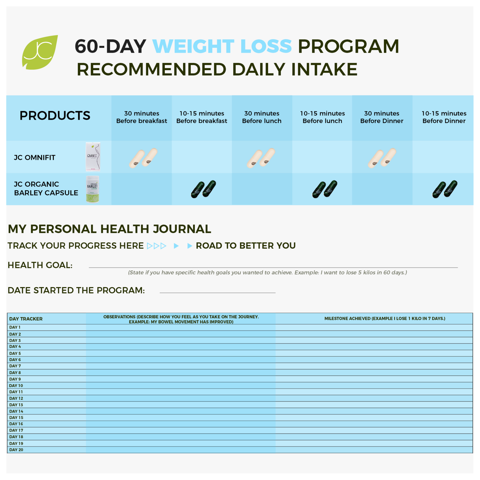 JC 60-Day Detox & Weight Loss Program: Natural & Effective